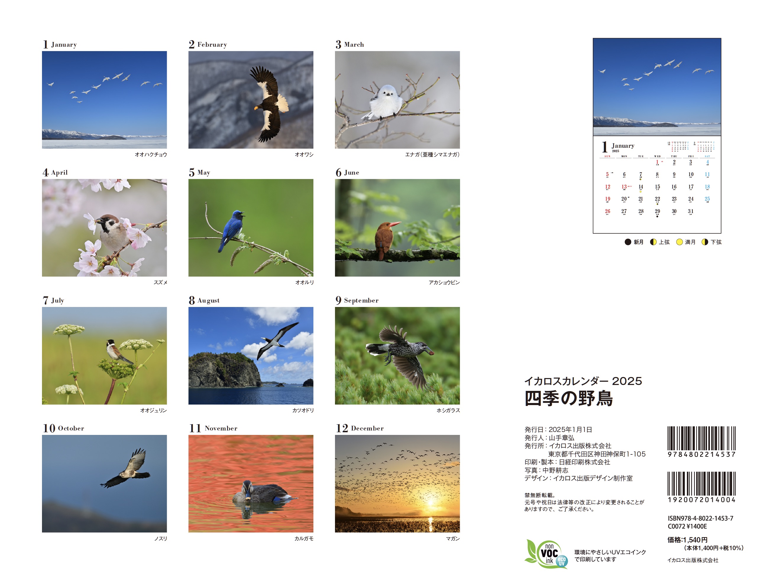 四季の野鳥（イカロスカレンダー2025） - イカロス出版 イカロス
