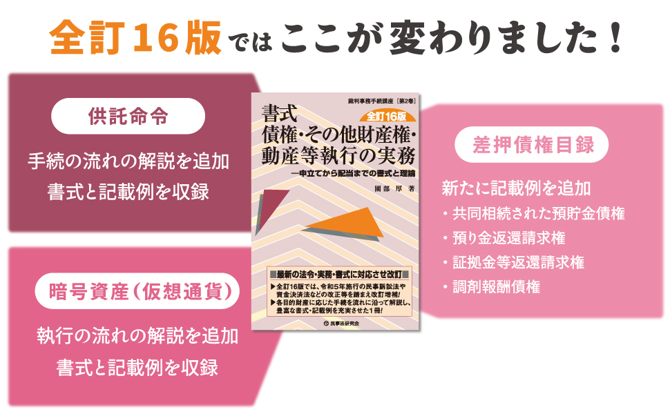 書式 債権・その他財産権・動産等執行の実務〔全訂16版〕 - 民事法研究会