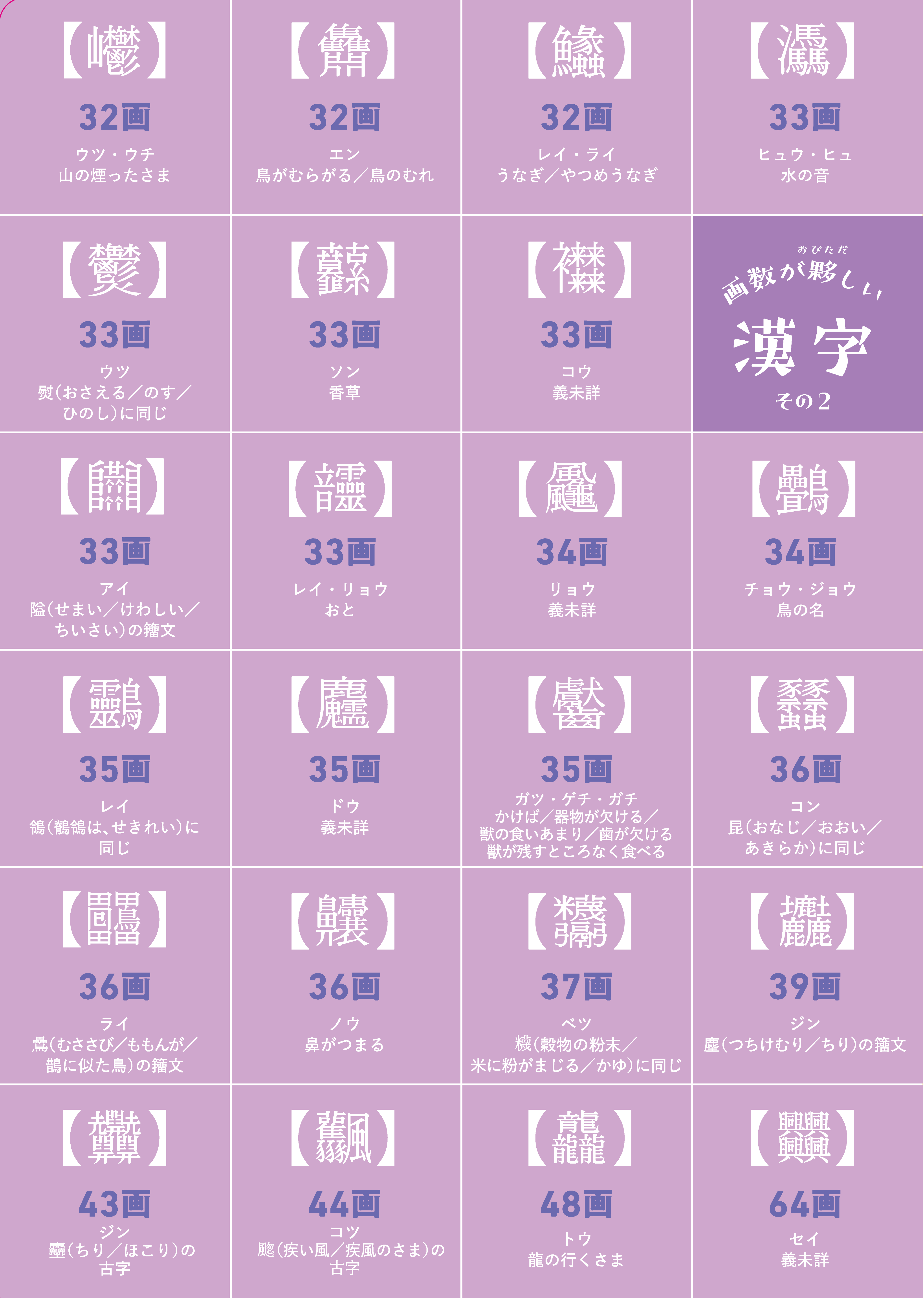 クリアファイル④ 画数が夥しい漢字その2 - 株式会社大修館書店